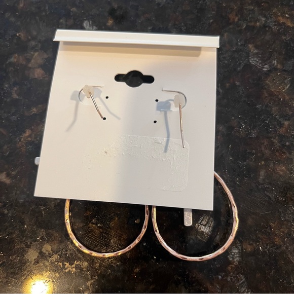 Rebecca Malone Gold and Silver Cross Hoop Earrings - Picture 3 of 3